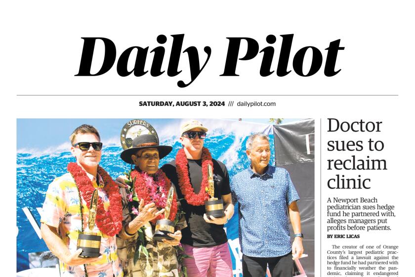 ront page of the Daily Pilot e-newspaper for Saturday, Aug. 3, 2024.