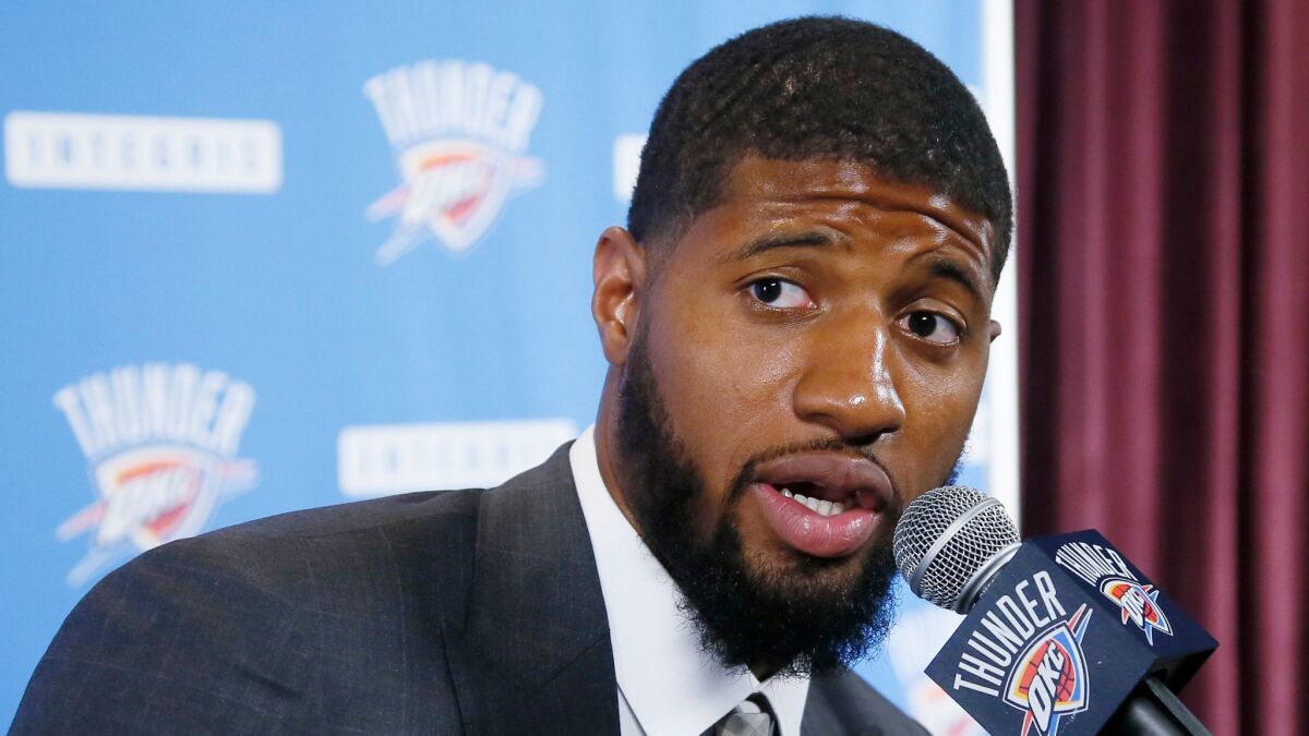 Paul George has expressed a desire to join the Lakers, but he is on the Oklahoma City Thunder for the upcoming season.