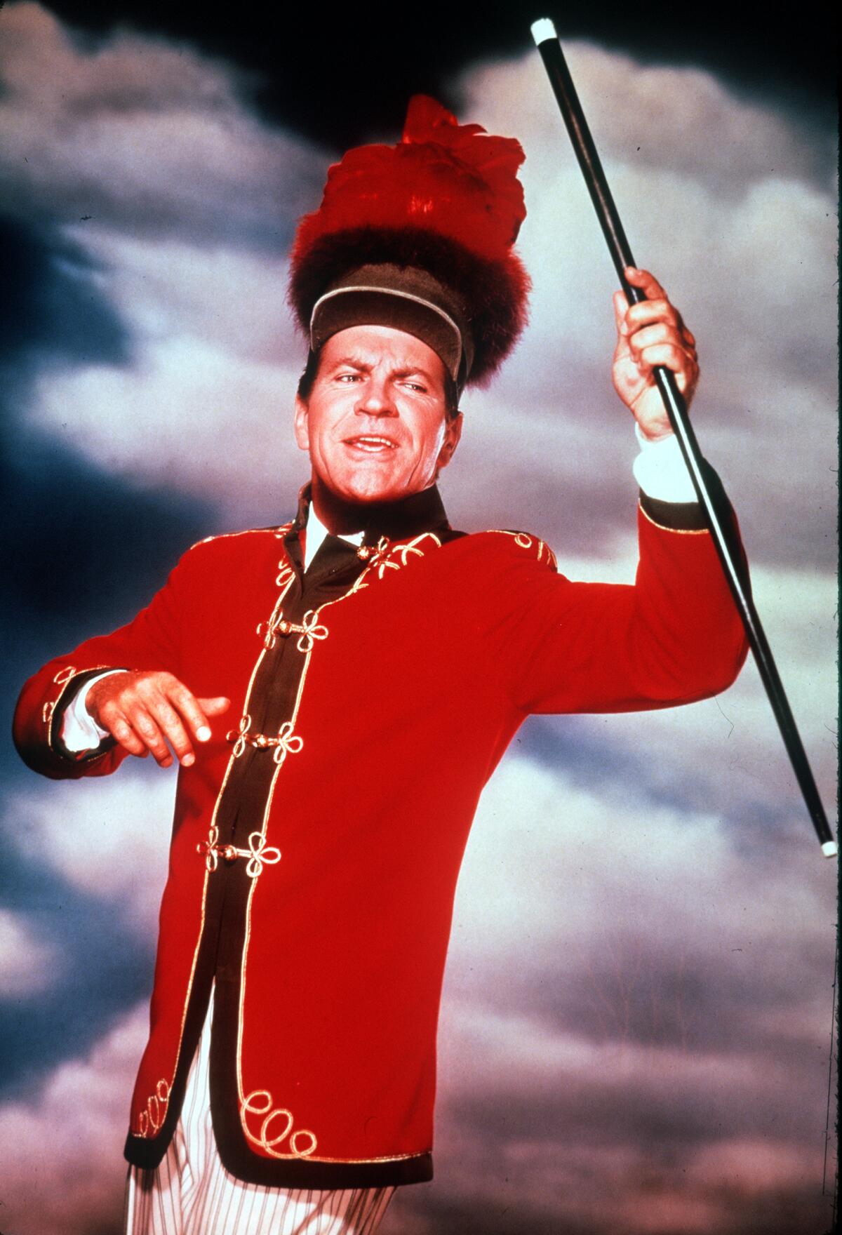 Robert Preston as Prof. Harold Hill in the 1962 film version of "The Music Man."