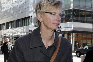 Donna Heinel, former USC athletics administrator, arrives at federal court in Boston on Monday, March 25, 2019, to face charges in a nationwide college admissions bribery scandal. (AP Photo/Steven Senne)