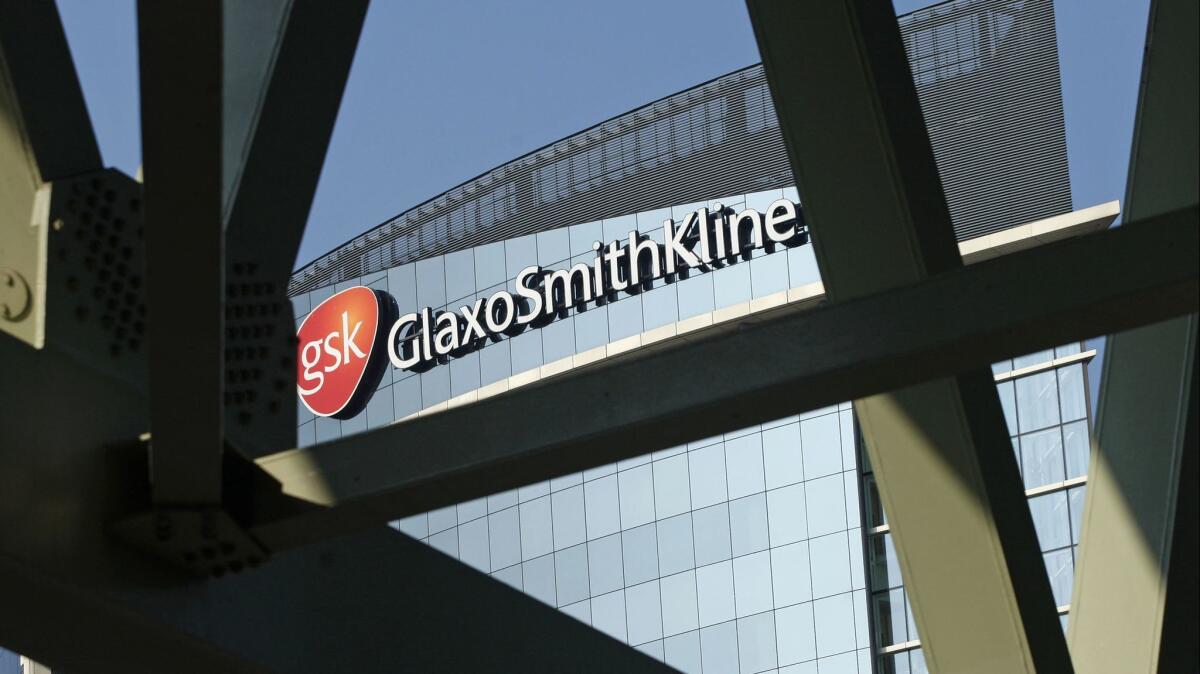 The London headquarters of British pharmaceuticals firm GlaxoSmithKline.