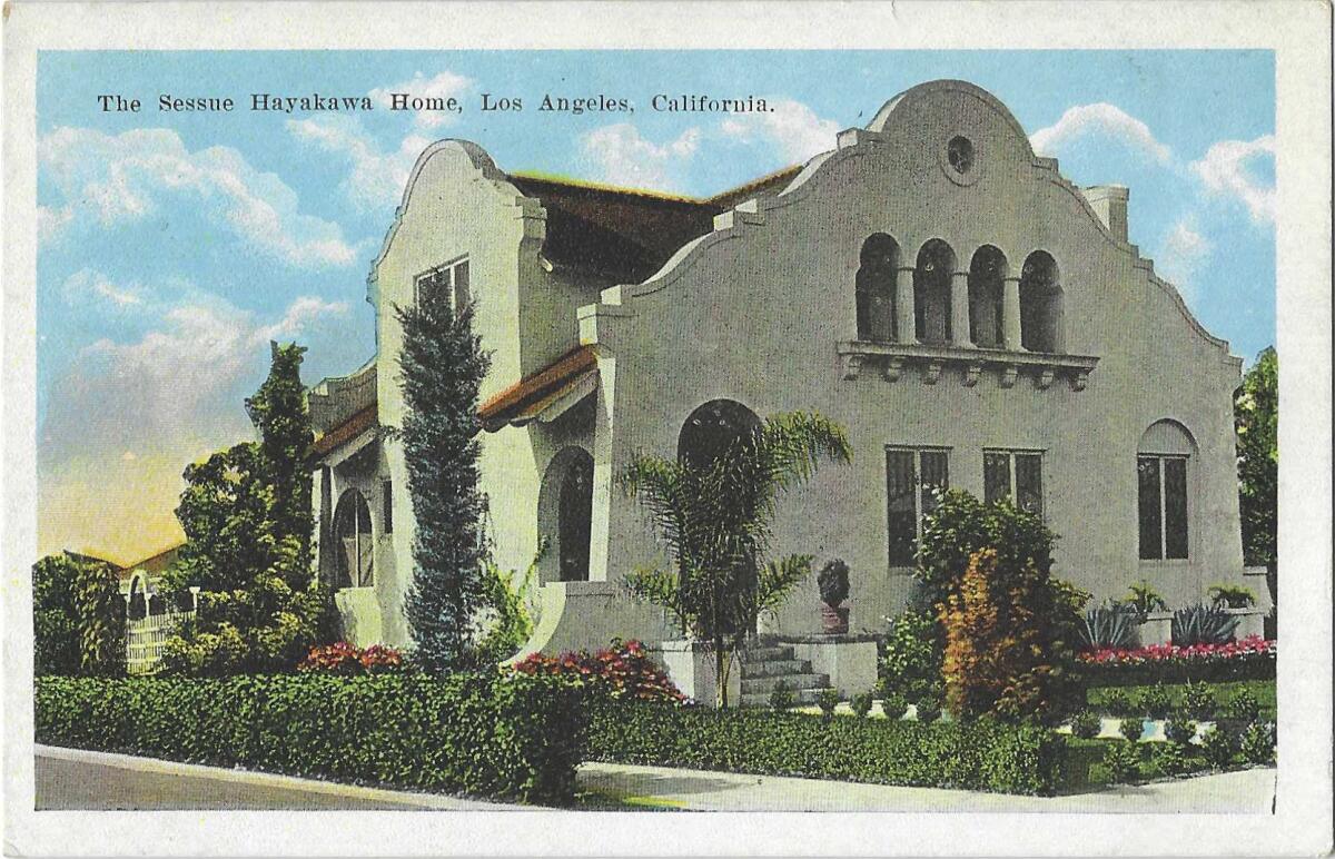 Vintage postcard: "The Sessue Hayakawa Home, Los Angeles, California."