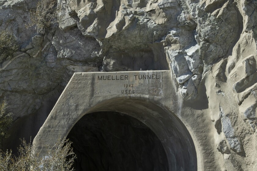 ALTADENA, CA - FEBRUARY 18: The Mueller Tunnel connects Eaton Saddle to trails for multiple peaks. Currently, the entrance to Mt. Wilson Red Box Road is closed to vehicle traffic requiring a 2.3 mile hike to the saddle trailhead. Alternatively, Mt. Disappointment Road and Bill Reily Trail can be used to hike in. Photographed on Thursday, Feb. 18, 2021 in Altadena, CA. (Myung J. Chun / Los Angeles Times)