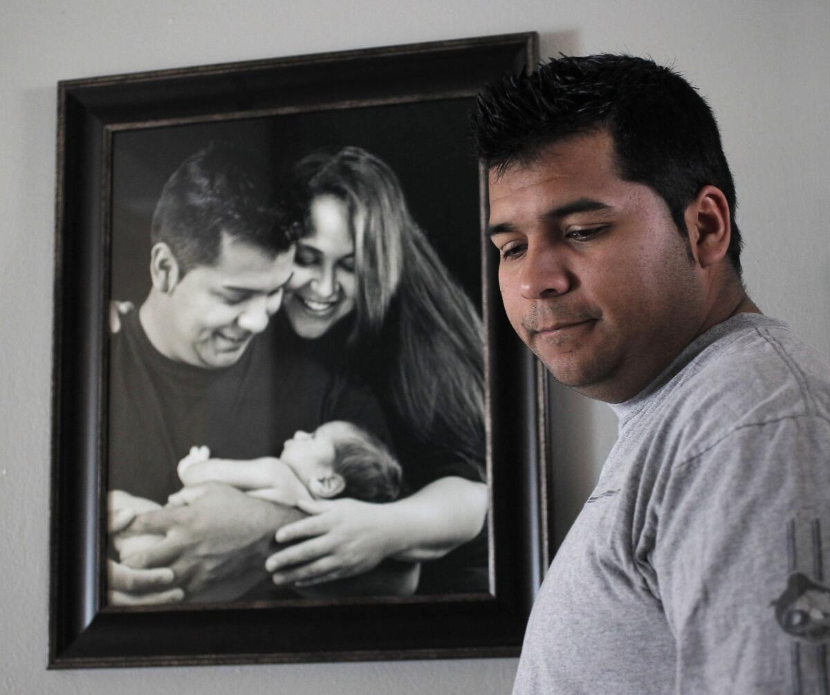 Erick Munoz, the husband of Marlise Munoz, at his home. Marlise Munoz was removed from life support Sunday, attorneys for the family said.