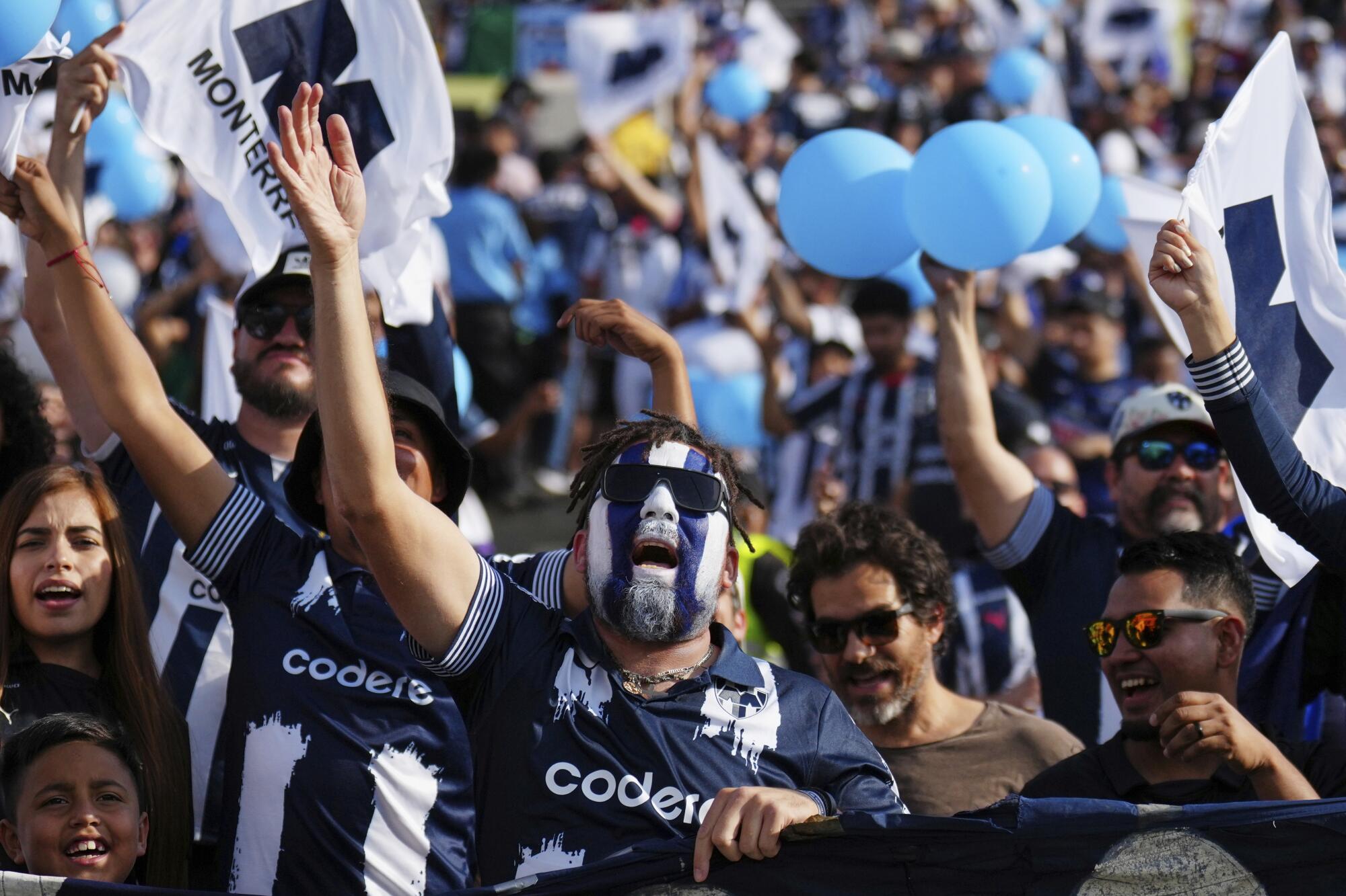 Monterrey supporters react ahead of the Club World Cup Group E s