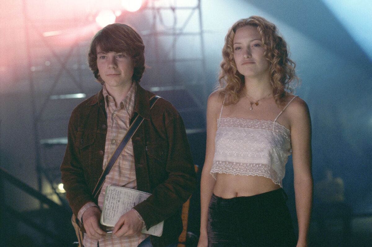 Patrick Fugit and Kate Hudson played music-loving teenagers in the 2000 film "Almost Famous."
