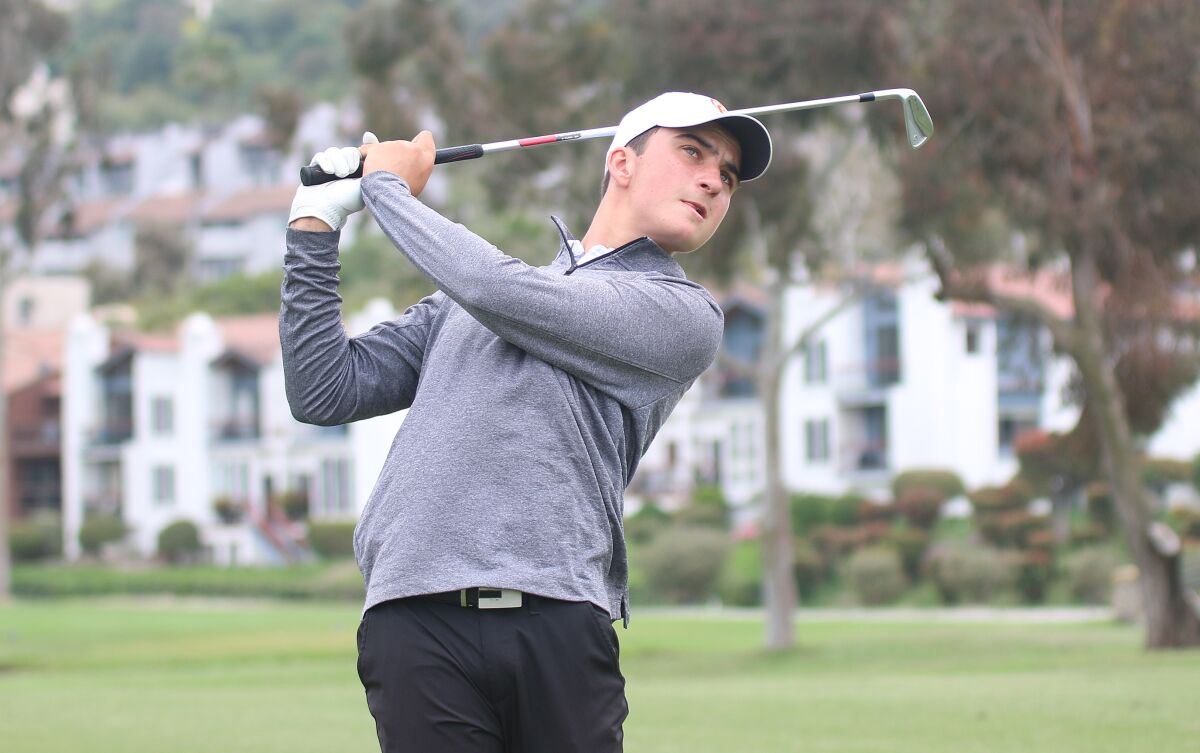Sophomore Michael Riebe came from nine strokes off the pace to finish regulation tied for first.