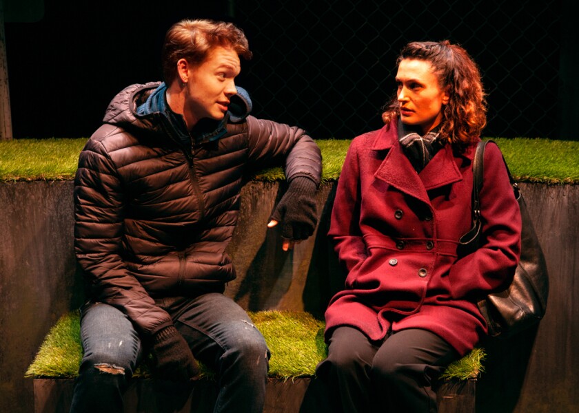 Sam Bullington and Amanda Zarr in Hamish Linklater's "The Vandal," which is running at the Chance Theater in Anaheim through Oct. 27.