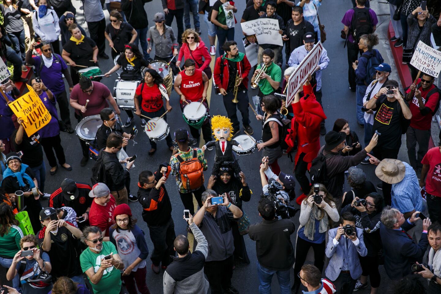 Trump protesters fill the streets outisde the California Republican Convention.