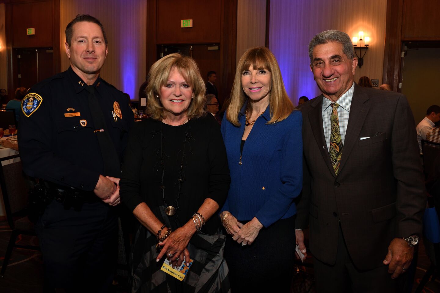 SDPD Assistant Chief Tom Underwood, Judy Keys, Vicky Carlson and Anthony Napoli