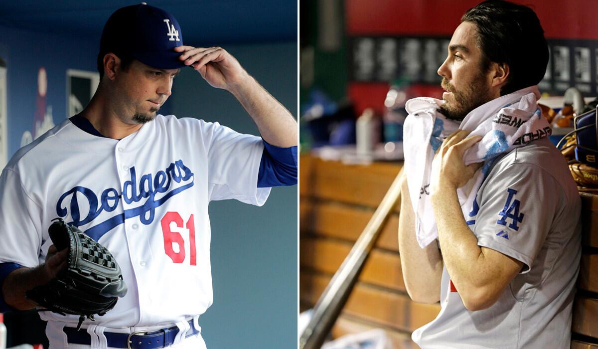 With veteran right-handers Josh Beckett (61) and Dan Haren struggling, the Dodgers' rotation suddenly has big question marks.