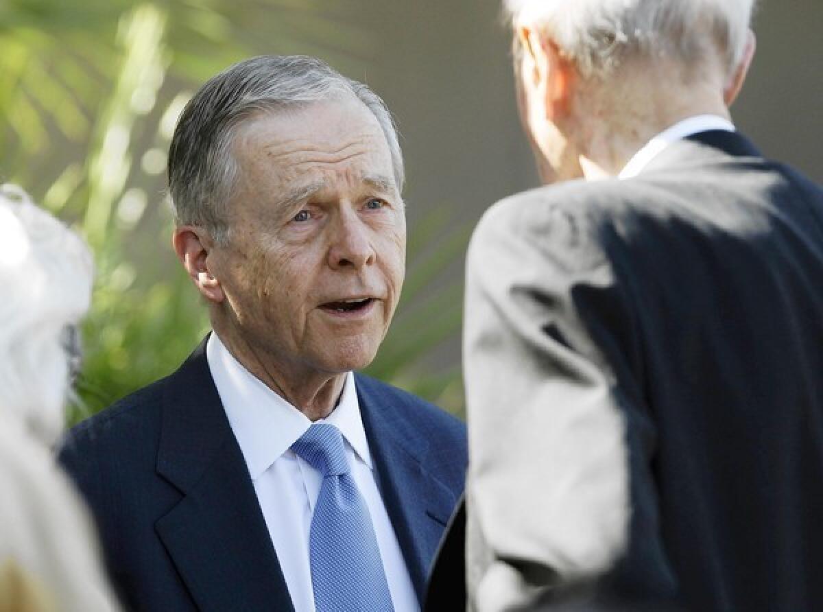 Former California Gov. Pete Wilson, shown last year, joined former Govs. Gray Davis and George Deukmejian at a news conference Tuesday to oppose Proposition 34, which would end the death penalty in California.