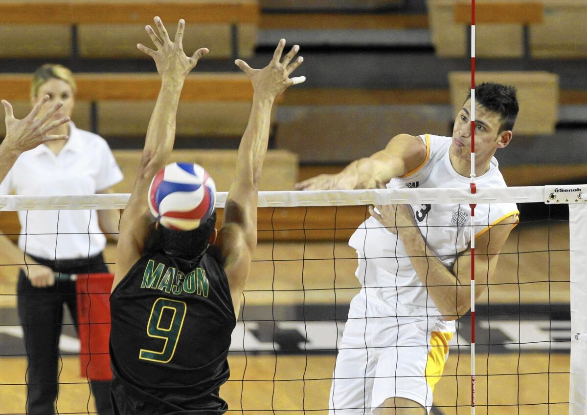 UC Irvine's Tamir Hershko, right, a 6-foot-6 outside hitter, was a first-team All-American as a sophomore last year.