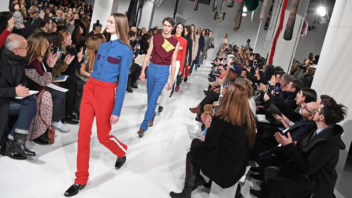 The runway finale walk at the Calvin Klein fall/winter 2017 runway show during New York Fashion Week.