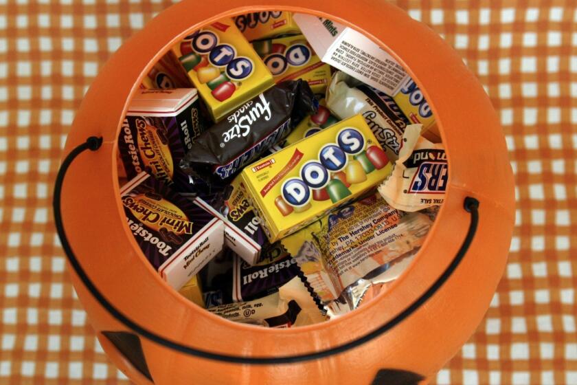 If you polished off this bucket of Halloween candy in one sitting, you might feel sick enough to die. But you probably wouldn't.