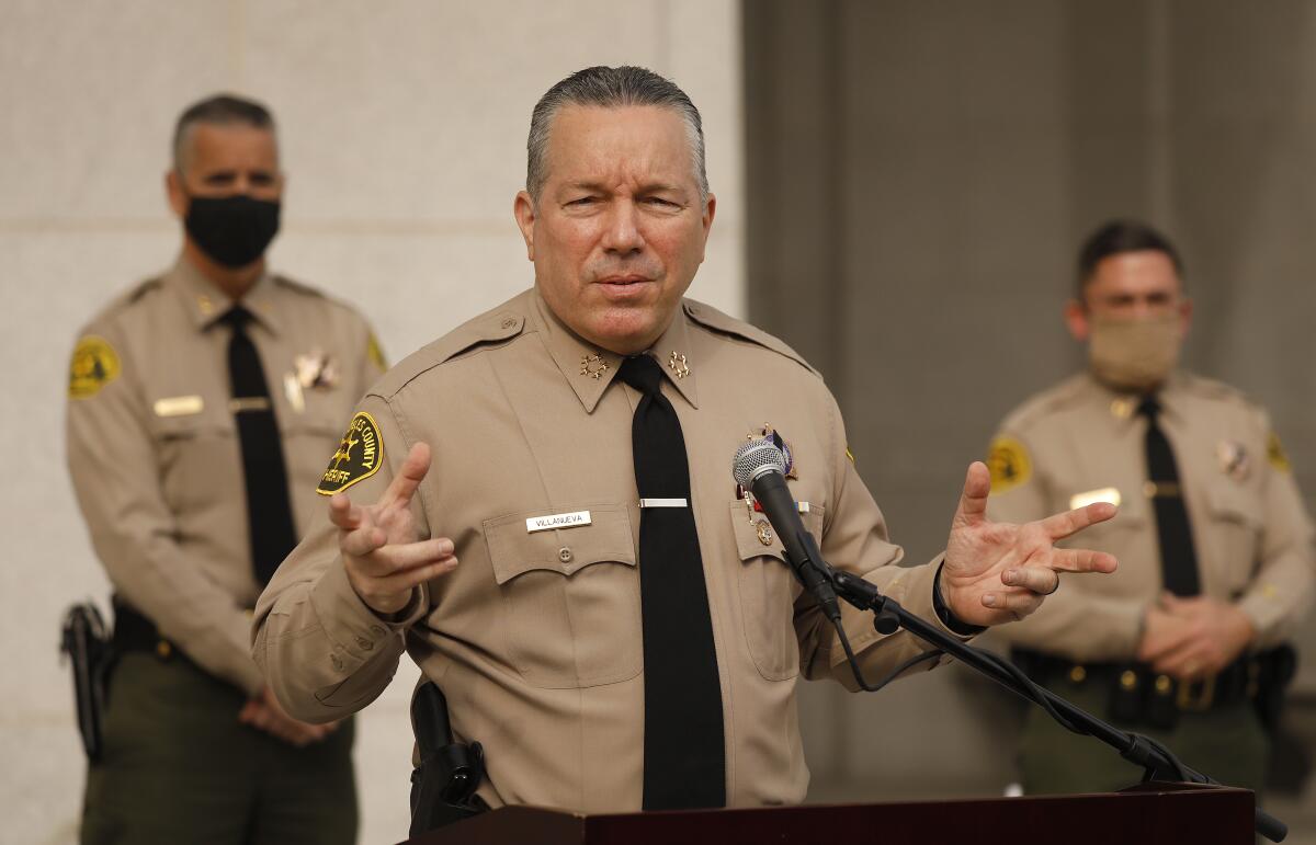 Los Angeles County Sheriff Alex Villanueva in December. 