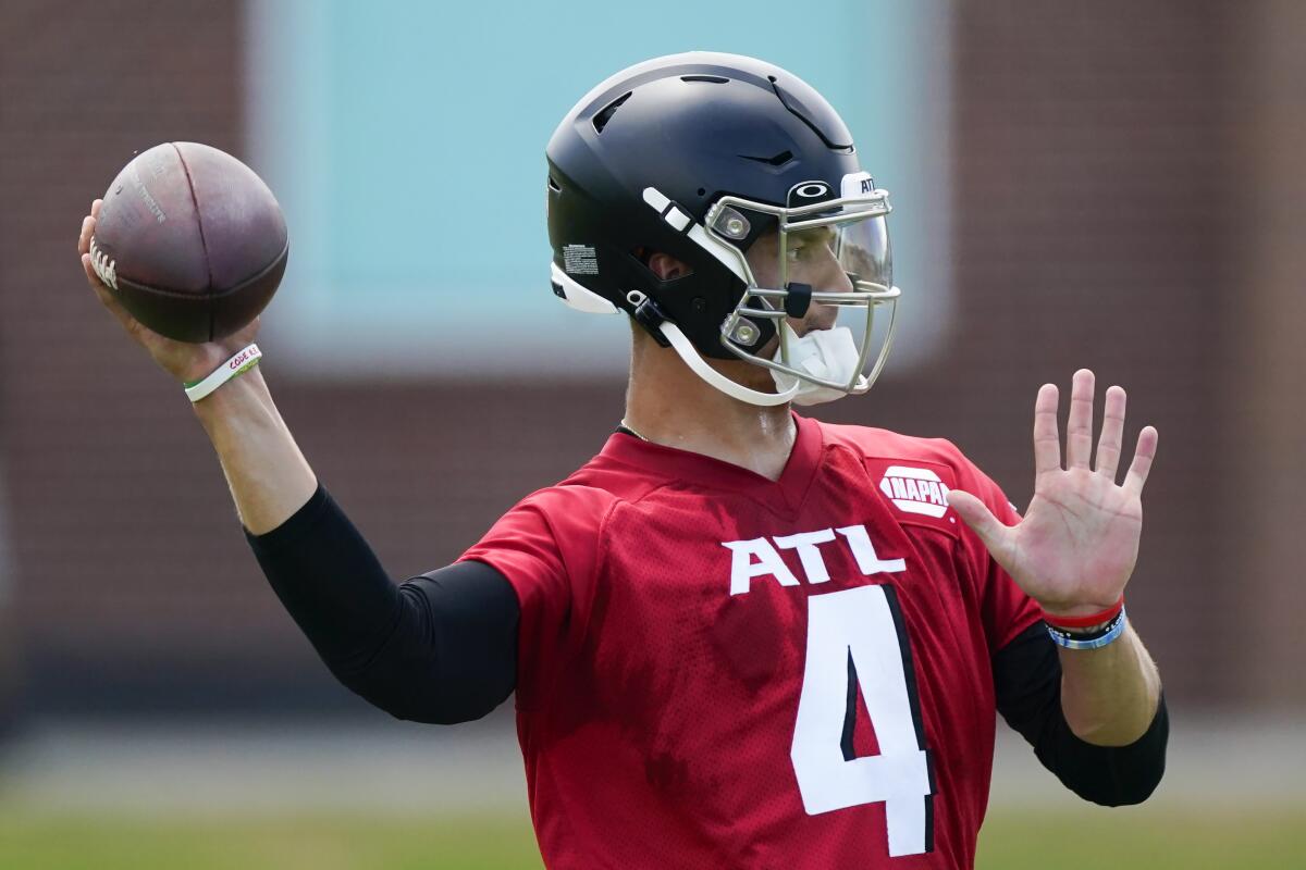 Falcons QB Ridder early to rise — and lead — at rookie camp - The San Diego  Union-Tribune