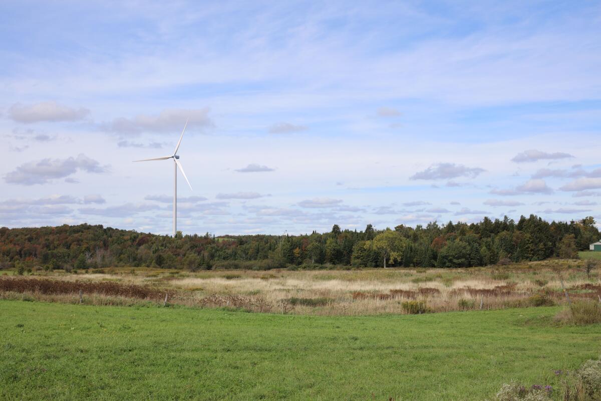 A visual simulation developed by Stantec for a proposed wind farm in the Northeast.