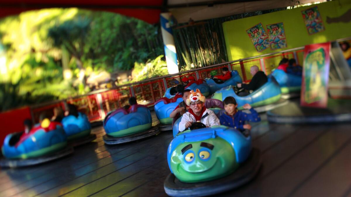 Tuck and Roll's Drive 'Em Buggies, inside A Bug's Land, at Disney California Adventure in Anaheim.