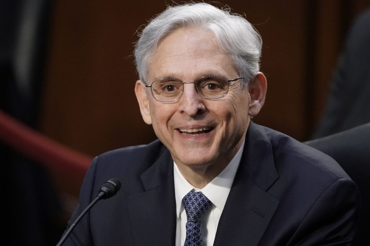 Judge Merrick Garland answers questions at his confirmation hearing.
