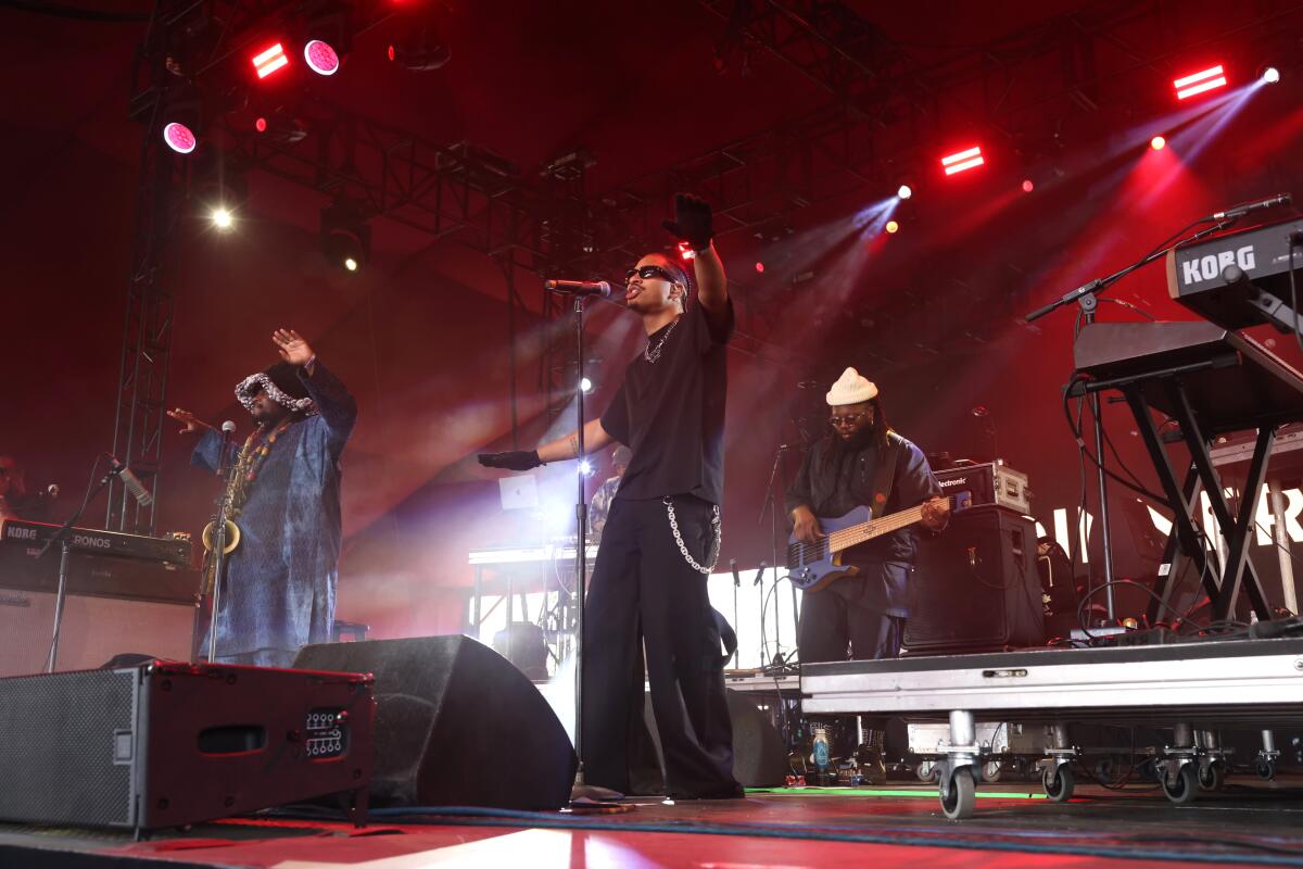  A jazz-hip-hop group performs onstage