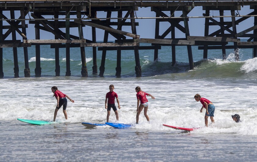 San Clemente Pier, shown in May, made Heal the Bay's Beach Bummer list. 
