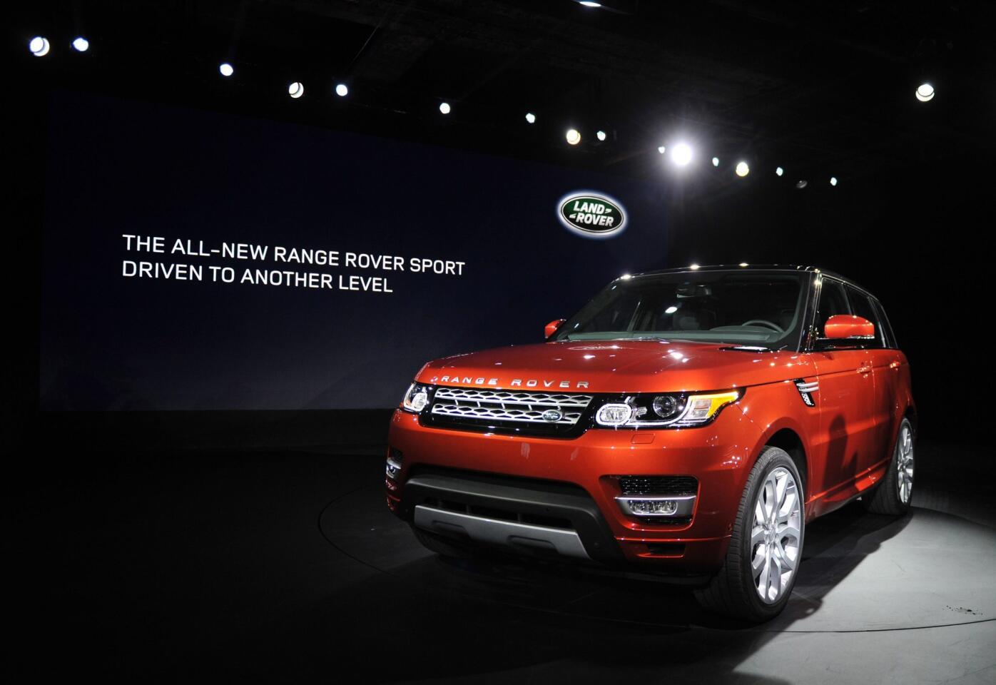 The all-new 2014 Range Rover Sport, seen here at its debut in New York, sheds about 800 pounds versus the previous model, thanks to the liberal use of aluminum. It will be available with either a supercharged V-6 or a supercharged V-8.