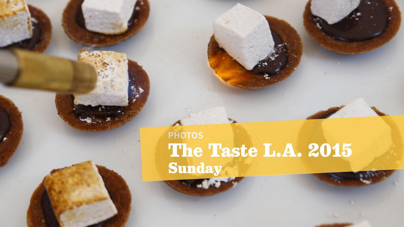 The Taste on Sunday: Mexican chocolate s'more tarts from Proof Bakery are toasted with a torch during the Sunday Brunch and BBQ afternoon event. For more #TasteLA, follow @TheTasteLA on Twitter.