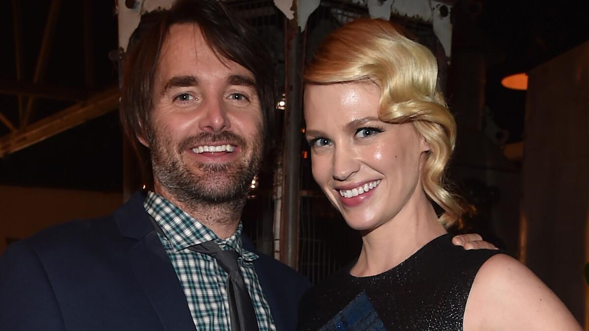 Will Forte and January Jones at the L.A. after-party for premiere of Fox's "The Last Man On Earth" in February. The costars are reportedly dating.