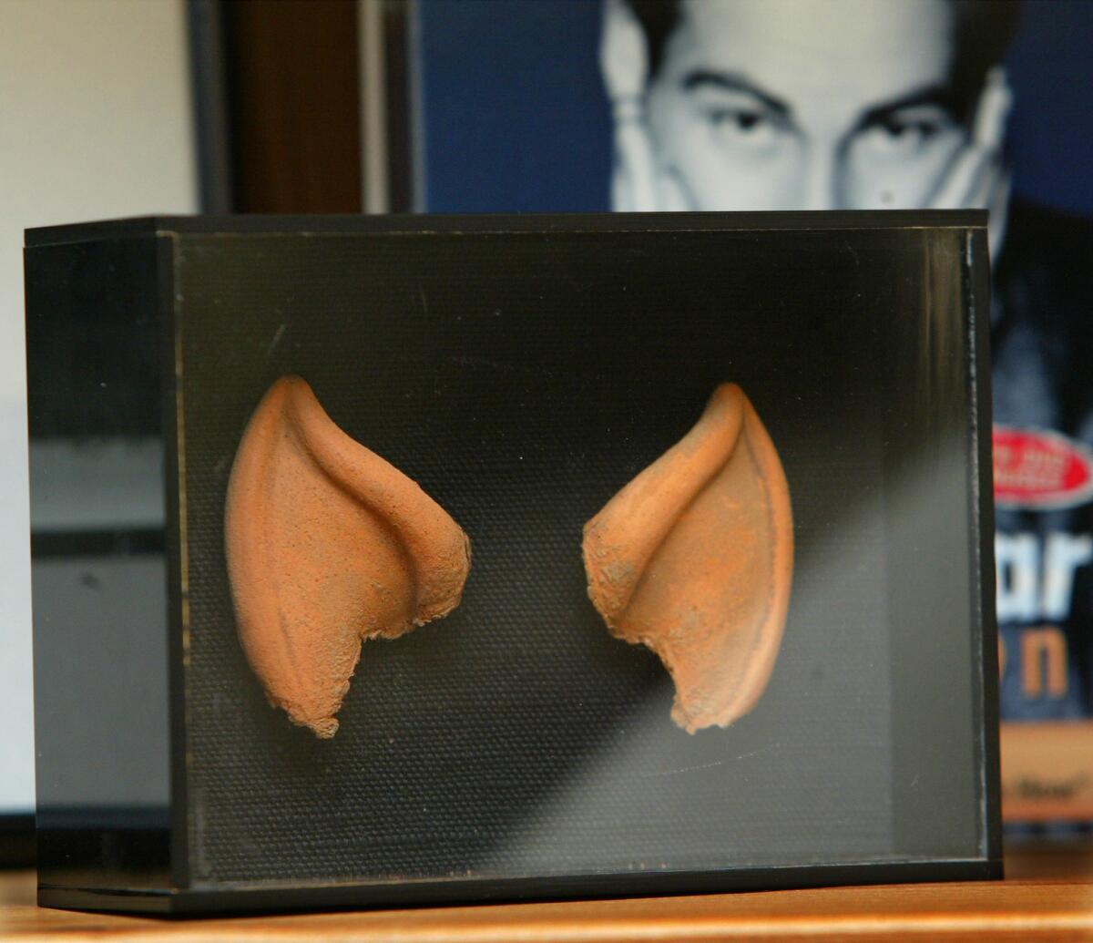Leonard Nimoy's rubber ears from the 'Star Trek' series in his Bel-Air home.
