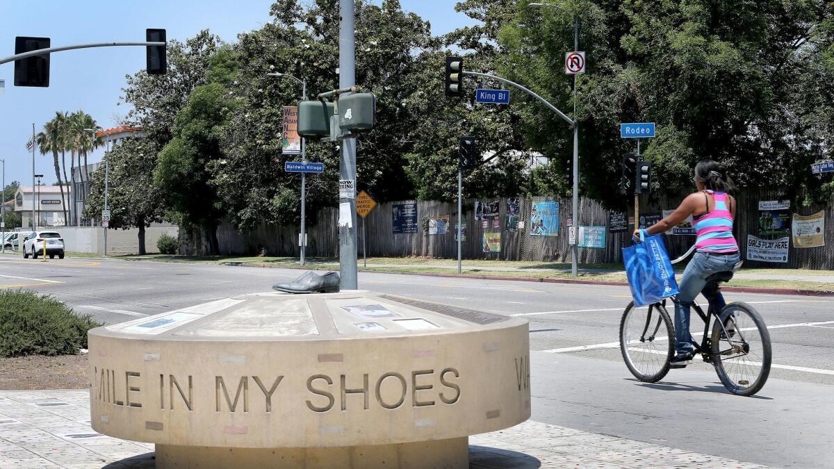 A view of Rodeo Road in the Baldwin Village area of Los Angeles. City Council President Herb Wesson has proposed renaming Rodeo Road in southwest L.A. "Obama Boulevard" in honor of the former president.