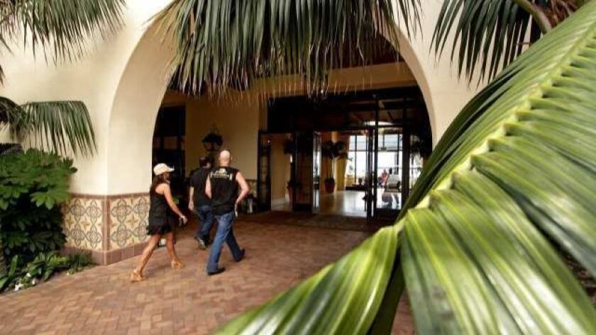 Visitors enter the main entrance to the Terranea Resort in Rancho Palos Verdes. The resort has settled a class-action lawsuit filed by workers over pay.