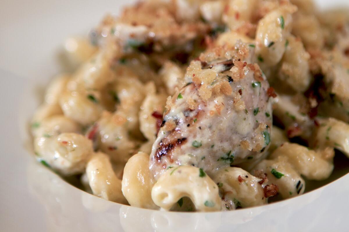 The Bistro's mac 'n' cheese with grilled chicken