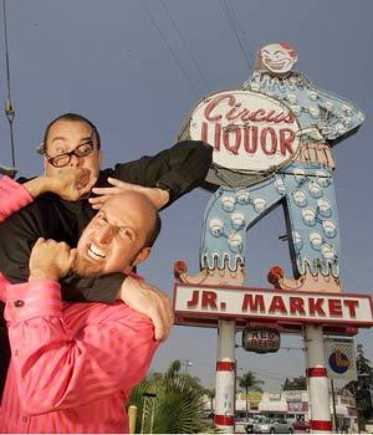 Matt Maranian (right) and Tony Lovett penned an update to the classic Southland guidebook "L.A. Bizarro."