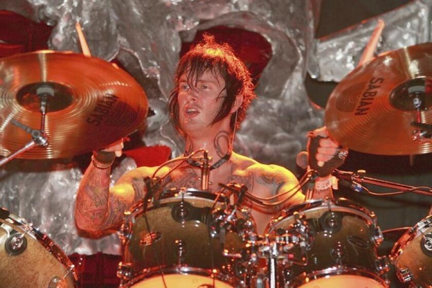 James Sullivan, seen playing at the Extreme Thing Festival in Las Vegas in 2006, "was not only one of the world's best drummers, but more importantly he was our best friend and brother," his four bandmates said in a statement.