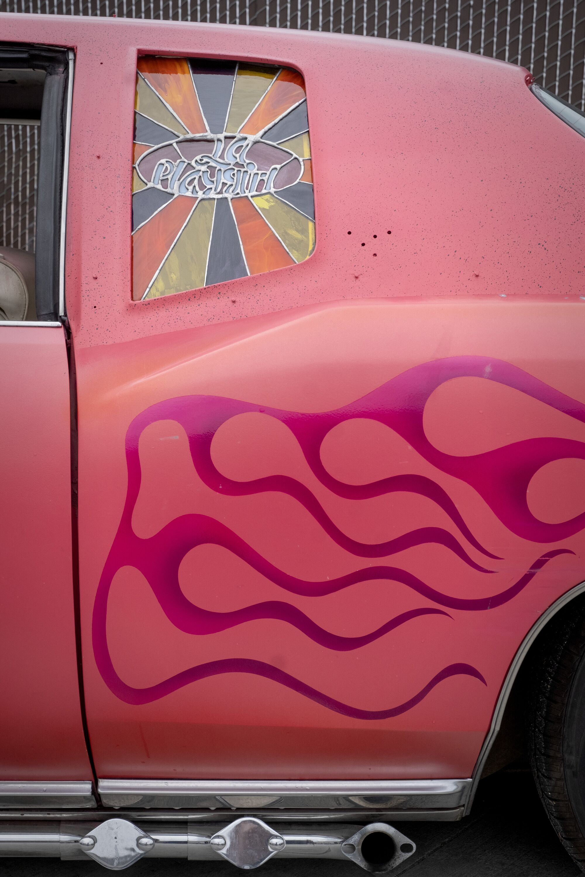 detail view of Jacqueline Valenzuela’s ’75 Cadillac “La Playgirl”