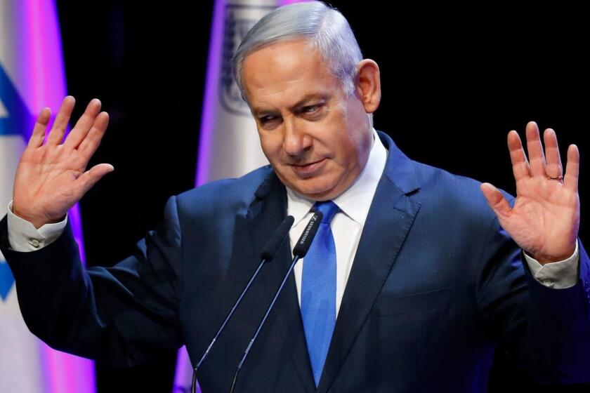 Israeli Prime Minister Benjamin Netanyahu addresses the annual health conference in Tel Aviv on March 27, 2018. / AFP PHOTO / Jack GUEZJACK GUEZ/AFP/Getty Images ** OUTS - ELSENT, FPG, CM - OUTS * NM, PH, VA if sourced by CT, LA or MoD **