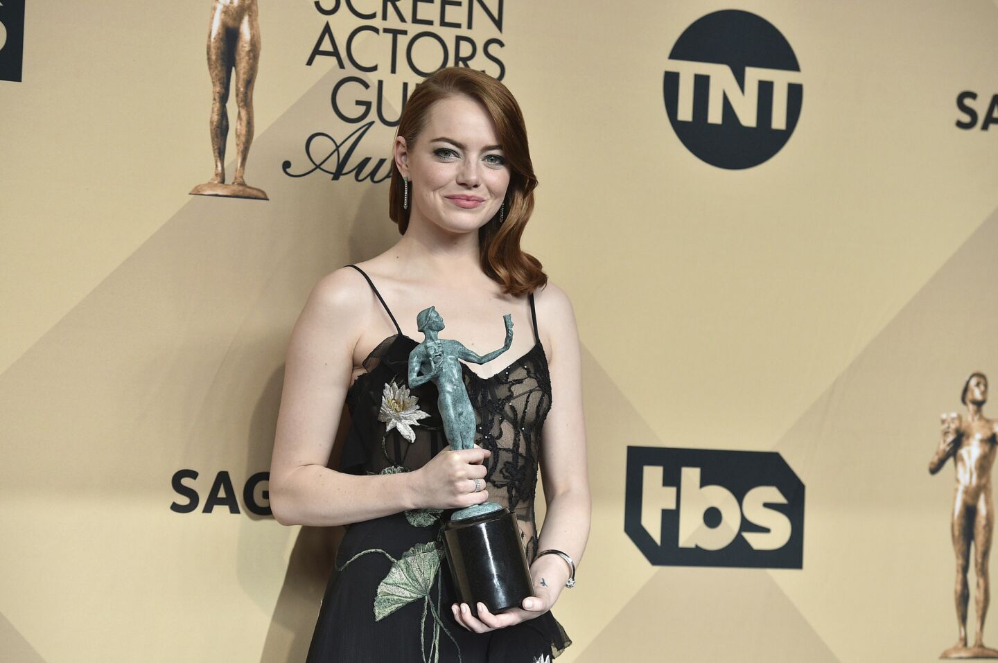 Emma Stone, winner of female actor in a leading role for "La La Land."
