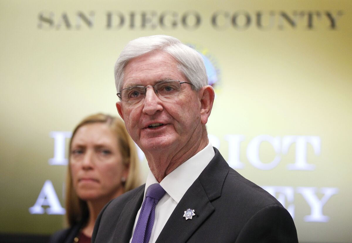 San Diego County Sheriff Bill Gore spoke in 2019.