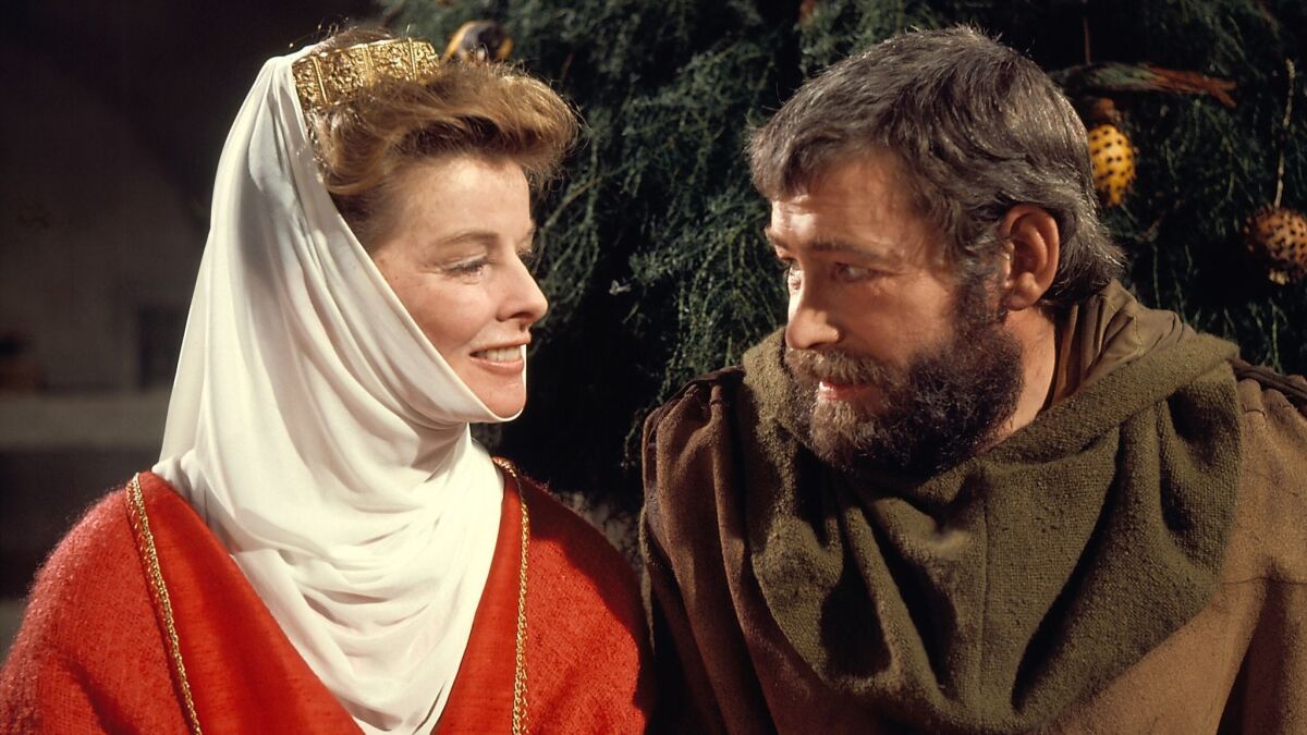 Katharine Hepburn as Eleanor of Aquitaine and Peter O'Toole as Henry II in "The Lion in Winter."
