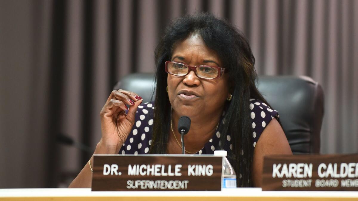 Supt. Michelle King has sought to make administrative cuts that would move more resources to L.A. Unified schools.