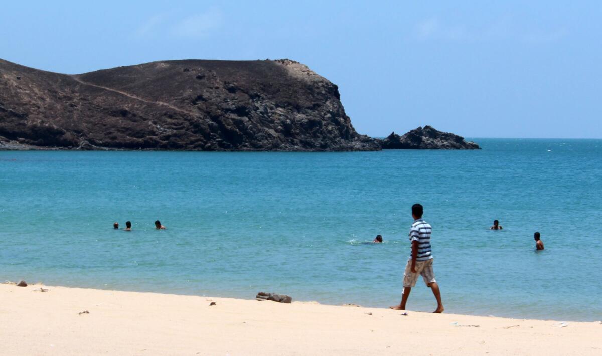 Yemenis spend a day at the beach in the port city of Aden, seizing advantage of a cease-fire.