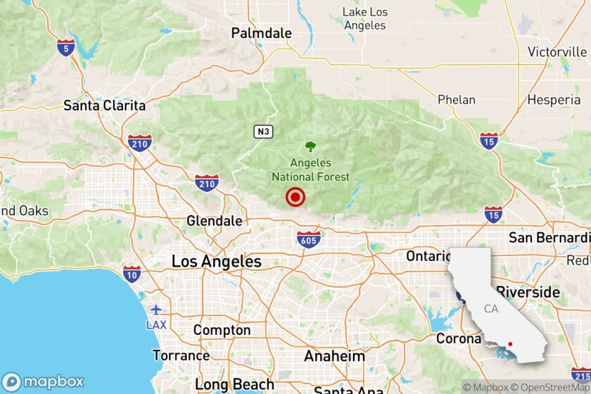 Map of where a magnitude 2.6 earthquake was reported at 3:09 p.m. Thursday.