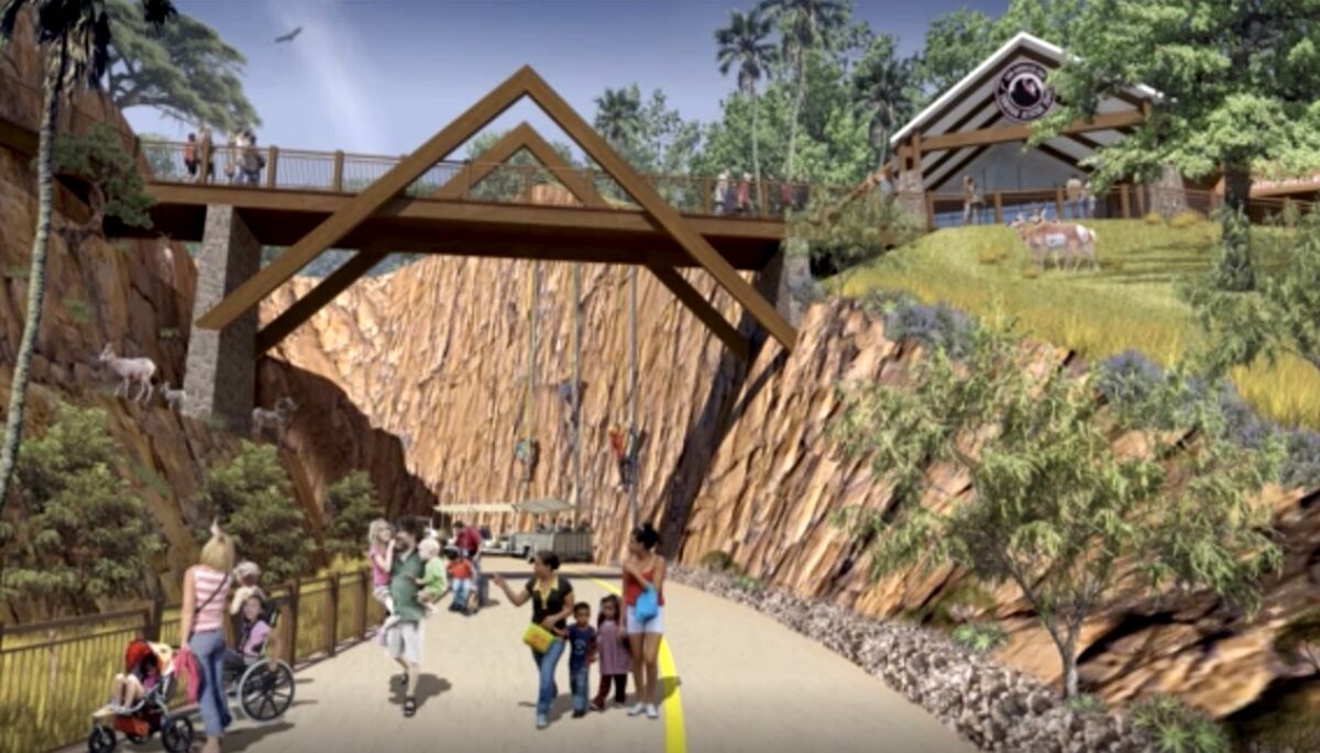 Artist rendering of the proposed 60-foot deep Condor Canyon at the L.A. Zoo
