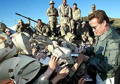 Gov. Arnold Schwarzenegger autographs boonie hats