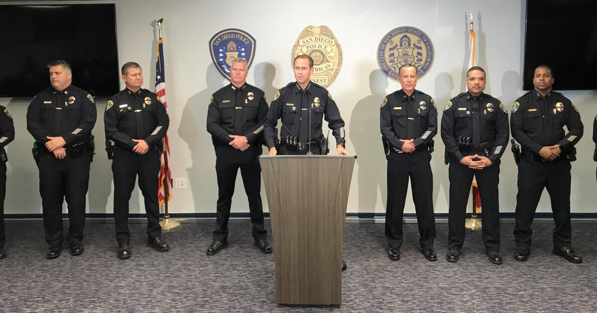 San Diego police officers at the press conference  