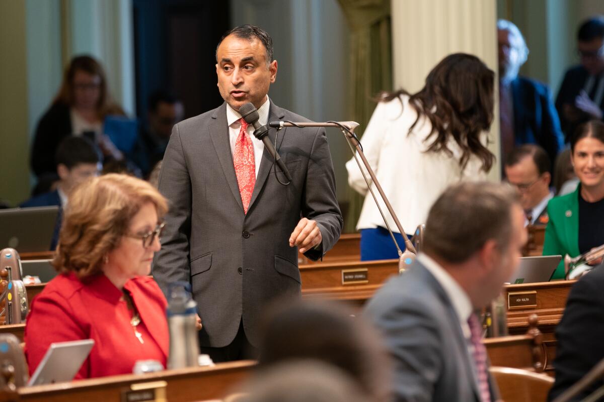 Assemblyman Ash Kalra on the floor of the Legislature