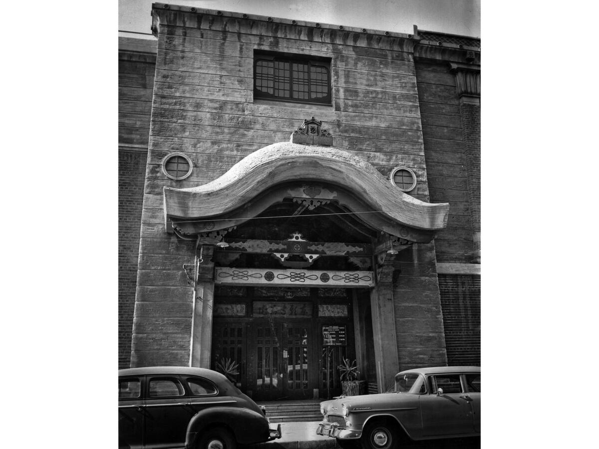 Nov. 8, 1955: Exterior of Hompa Hongwanja Buddhist Temple in LIttle Tokyo.