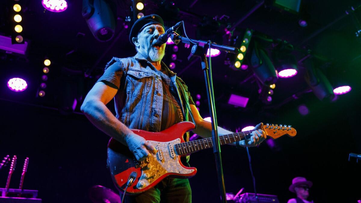 Singer and guitarist Richard Thompson performs at the Teragram Ballroom on Tuesday.