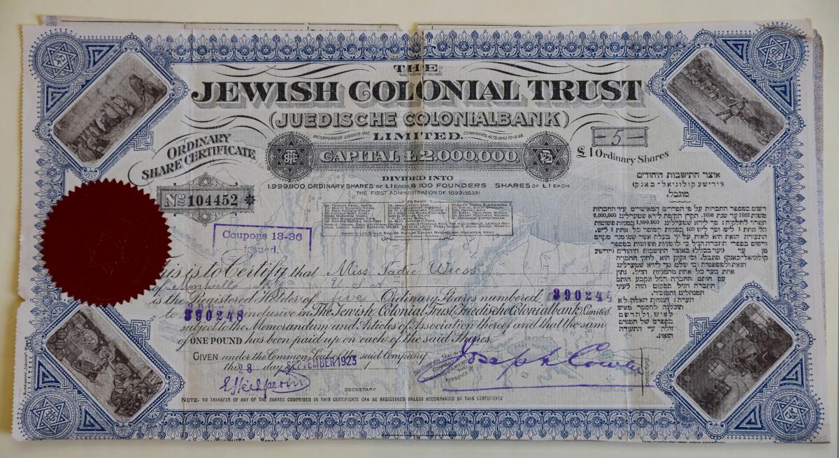 The certificate of shares.